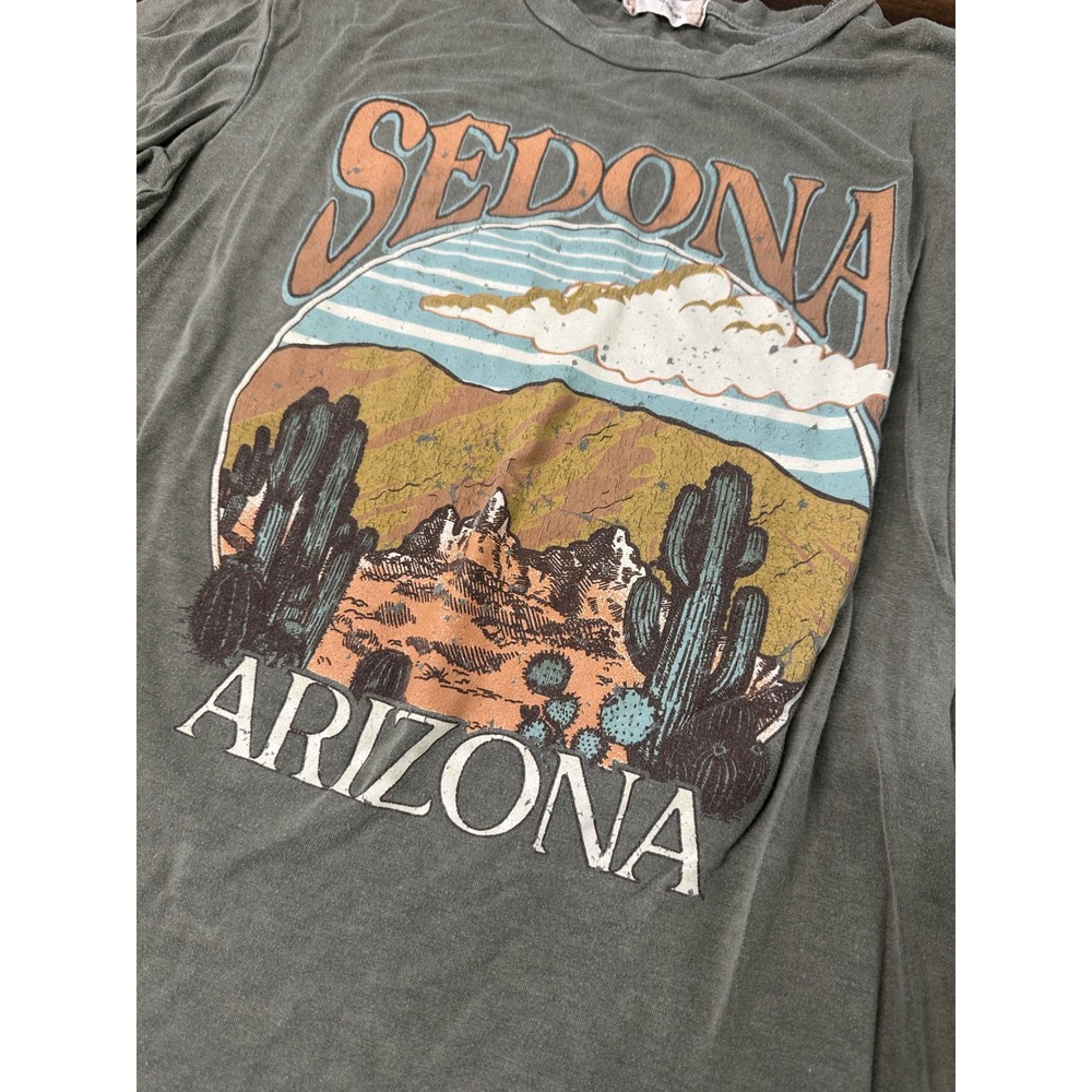 Altar'd State Sedona Arizona Graphic Tee Sage Green Desert Cactus T-Shirt Small - Picture 2 of 5